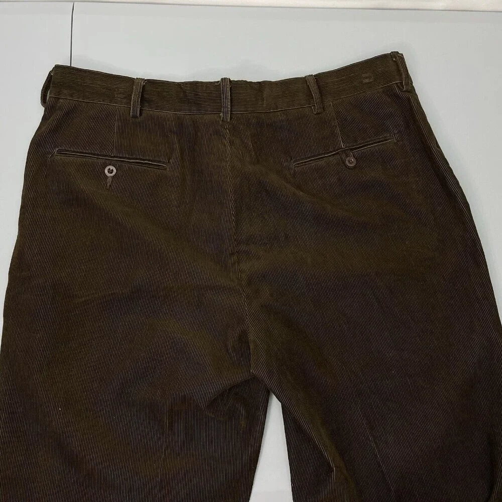 Vintage Polo Ralph Lauren Preston Corduroy Pants Wide Leg Preppy Brown Men 36x27